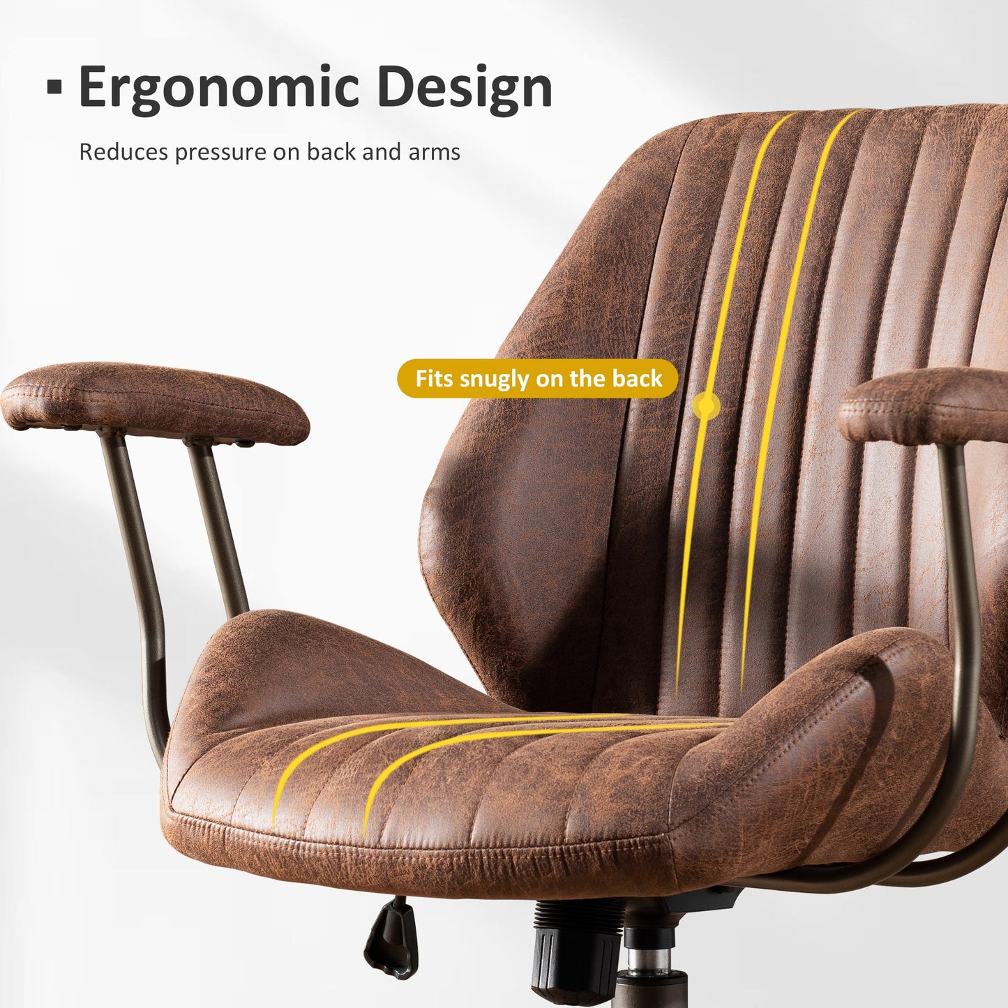 OVIOS Office Chair Suede Fabric for Executive and Home Office Ergonomic Chair