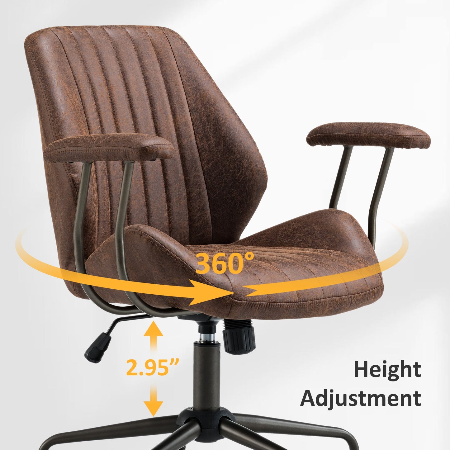 OVIOS Office Chair Suede Fabric for Executive and Home Office Ergonomic Chair