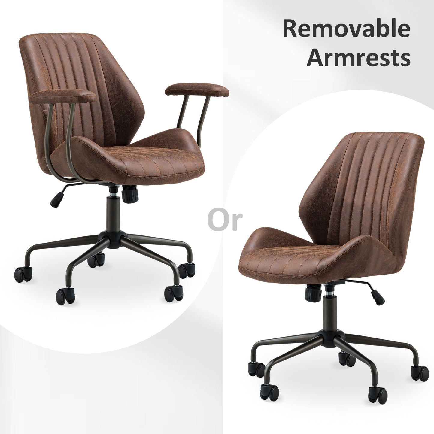 OVIOS Office Chair Suede Fabric for Executive and Home Office Ergonomic Chair