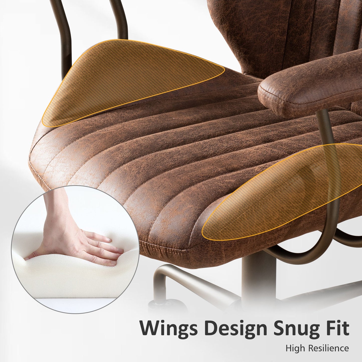 OVIOS Office Chair Suede Fabric for Executive and Home Office Ergonomic Chair