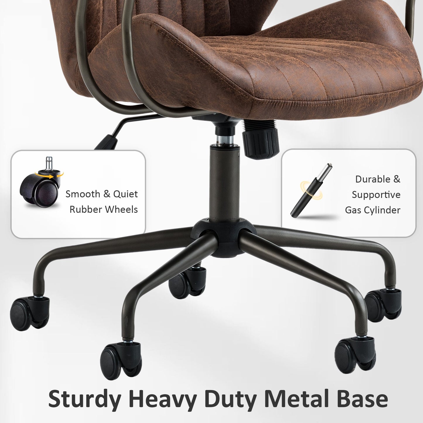 OVIOS Office Chair Suede Fabric for Executive and Home Office Ergonomic Chair