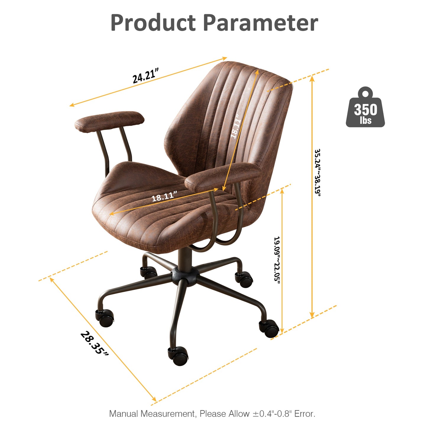 OVIOS Office Chair Suede Fabric for Executive and Home Office Ergonomic Chair