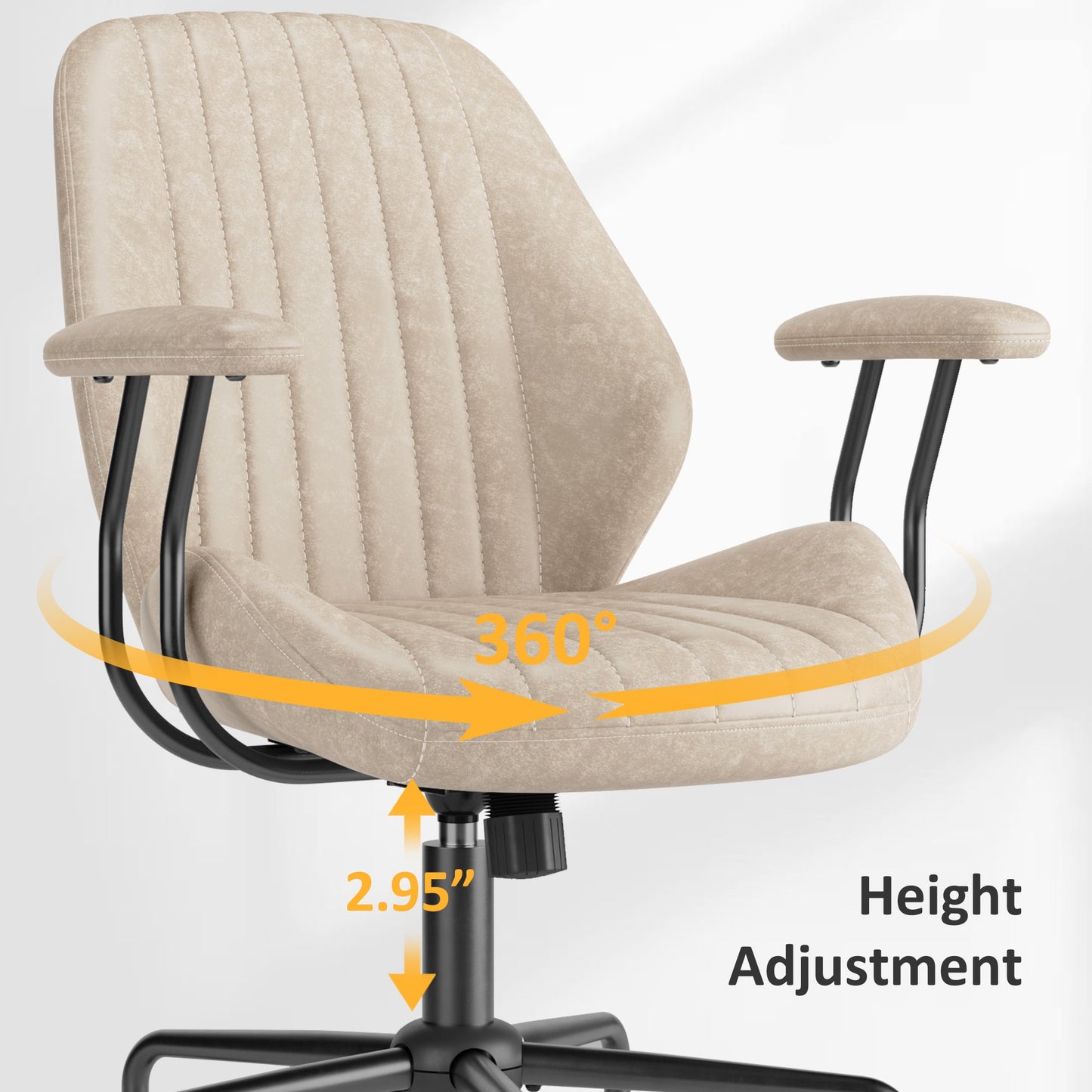 OVIOS Office Chair Suede Fabric for Executive and Home Office Ergonomic Chair