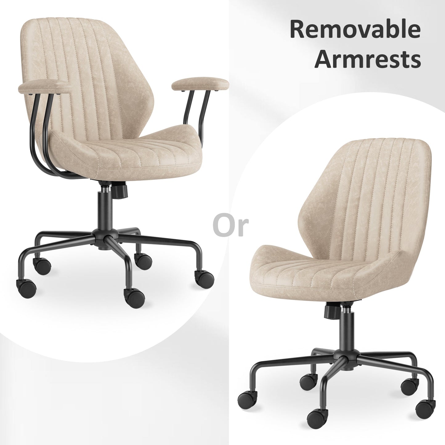 OVIOS Office Chair Suede Fabric for Executive and Home Office Ergonomic Chair