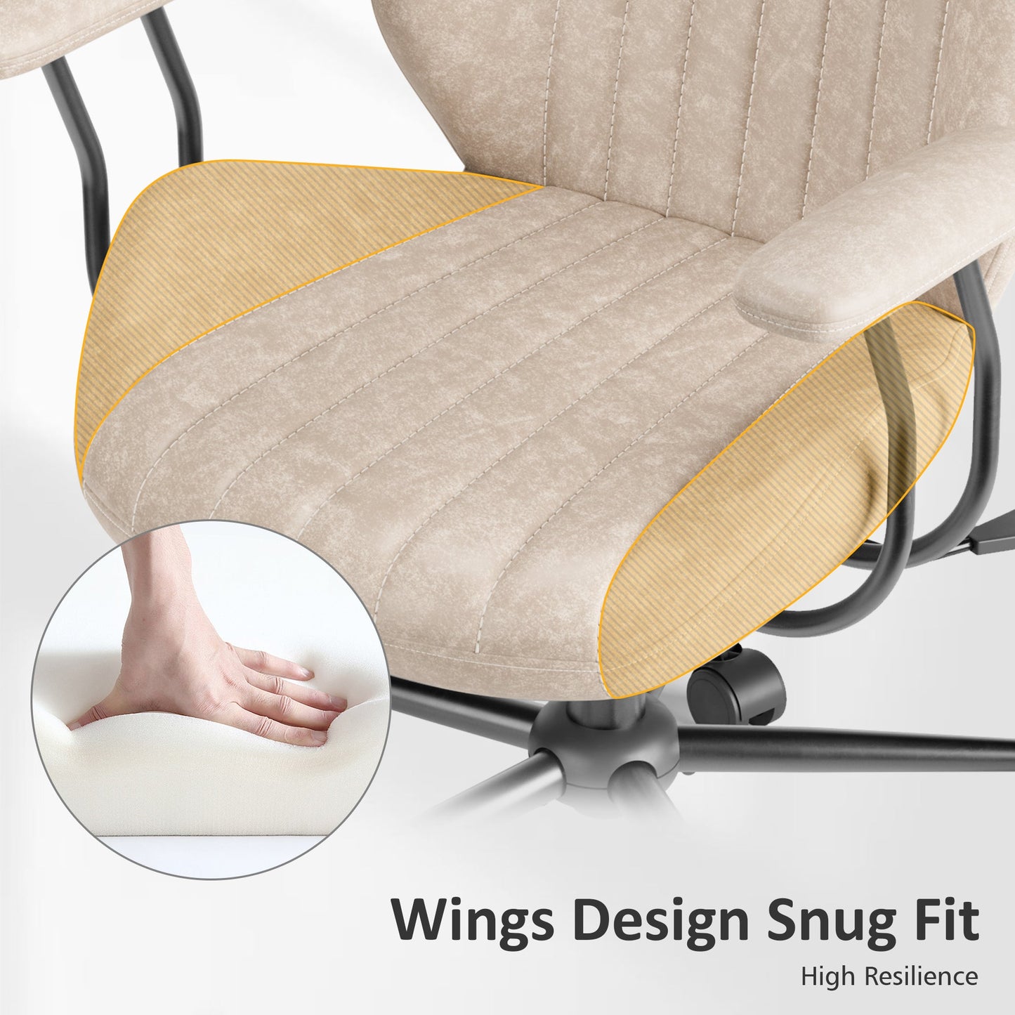 OVIOS Office Chair Suede Fabric for Executive and Home Office Ergonomic Chair