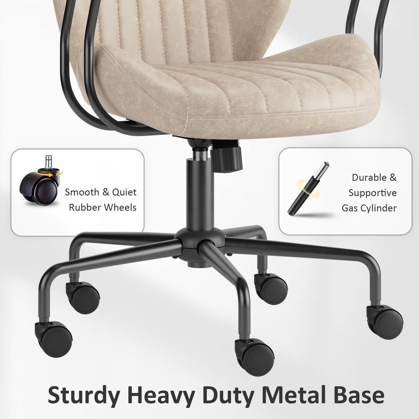 OVIOS Office Chair Suede Fabric for Executive and Home Office Ergonomic Chair