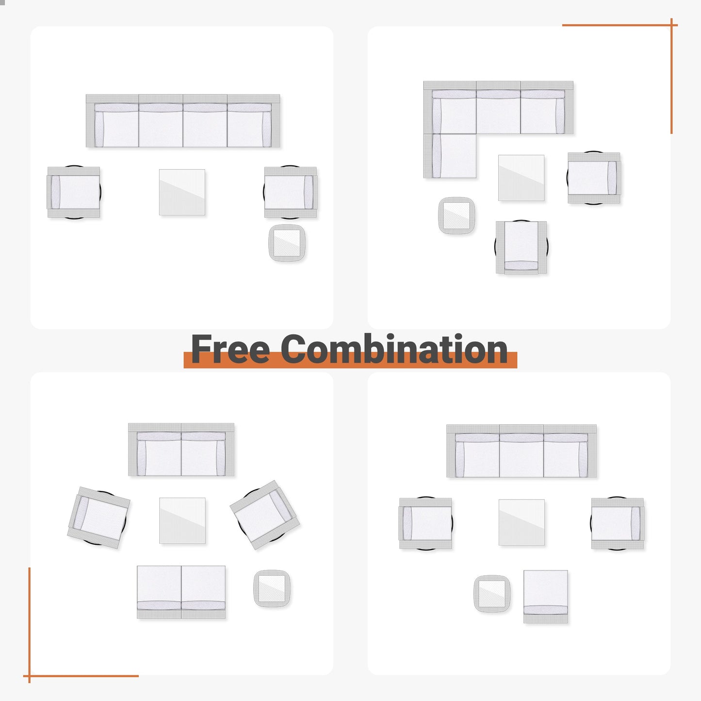 SKT Series - Sectional Outdoor Furniture Set 8-Piece
