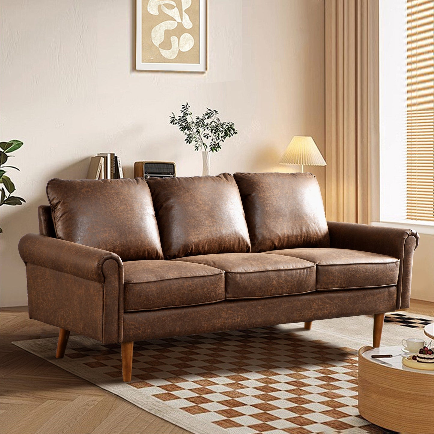 OVIOS 73.6'' Mid Century Style Sofa 3 Seater