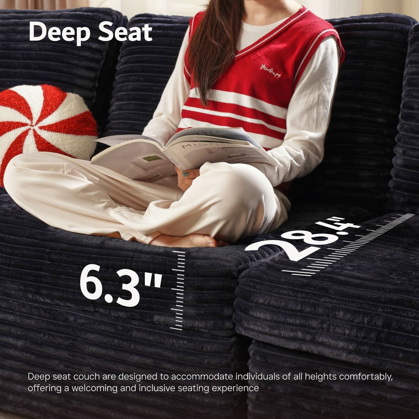 OVIOS Oversized Modular Sectional Couch, Cloud Couches for Living Room,Deep Seat Upholstered Convertible Sleeper Sofa