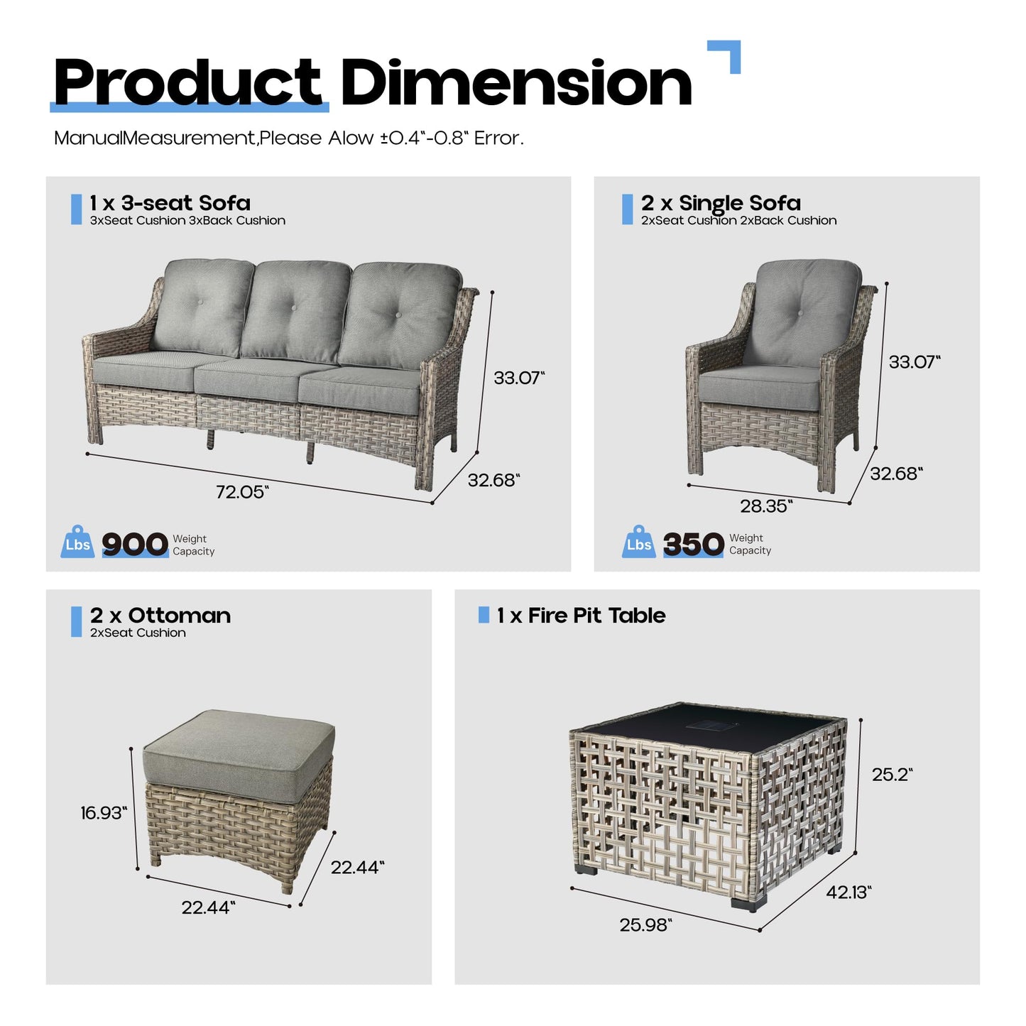 Ovios Conversation Set 6-Piece PAD Series