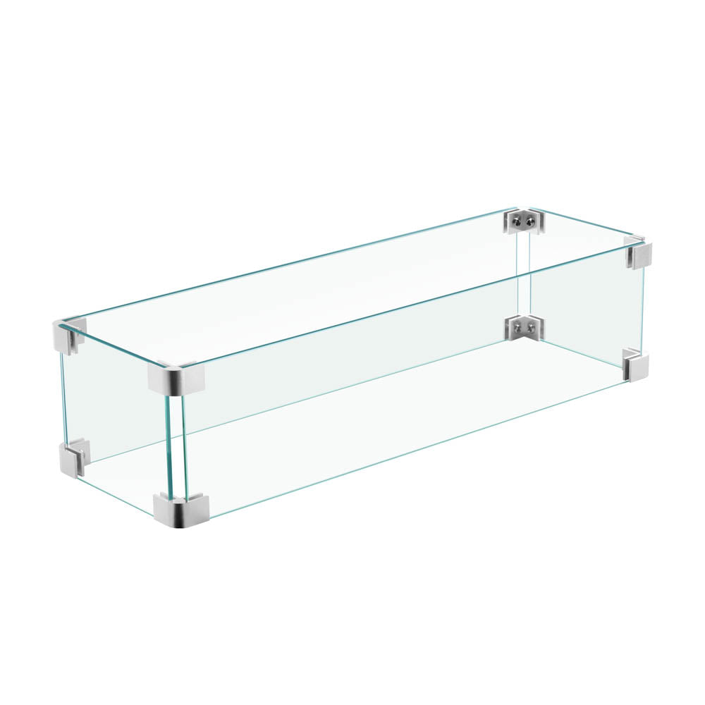OVIOS Glass Wind Guard for Fire Pit Table