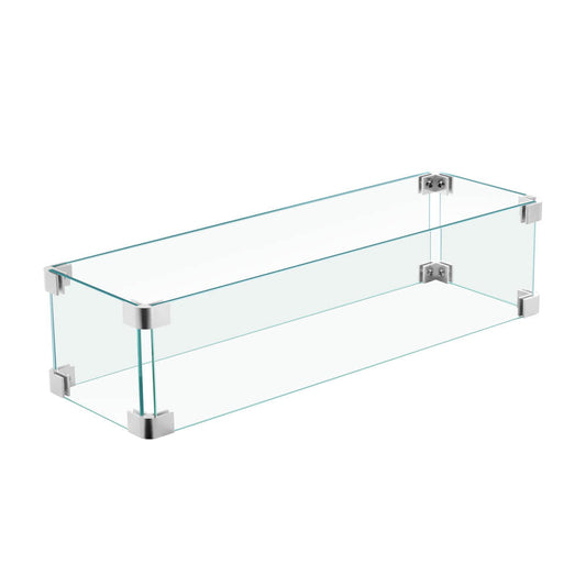 OVIOS Glass Wind Guard for Fire Pit Table