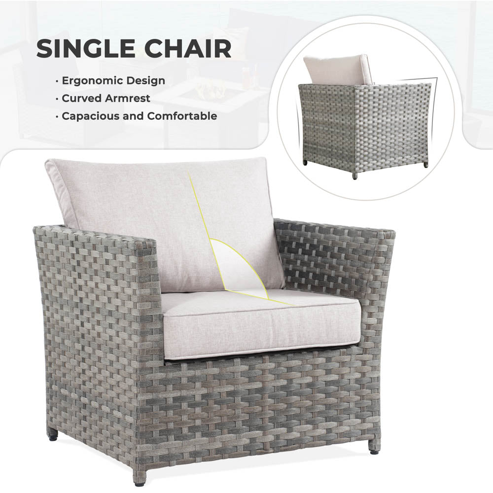 OVIOS New Rimaru Series Patio Furniture Set  9-Piece include Swivel Chairs Set Partially Assembled