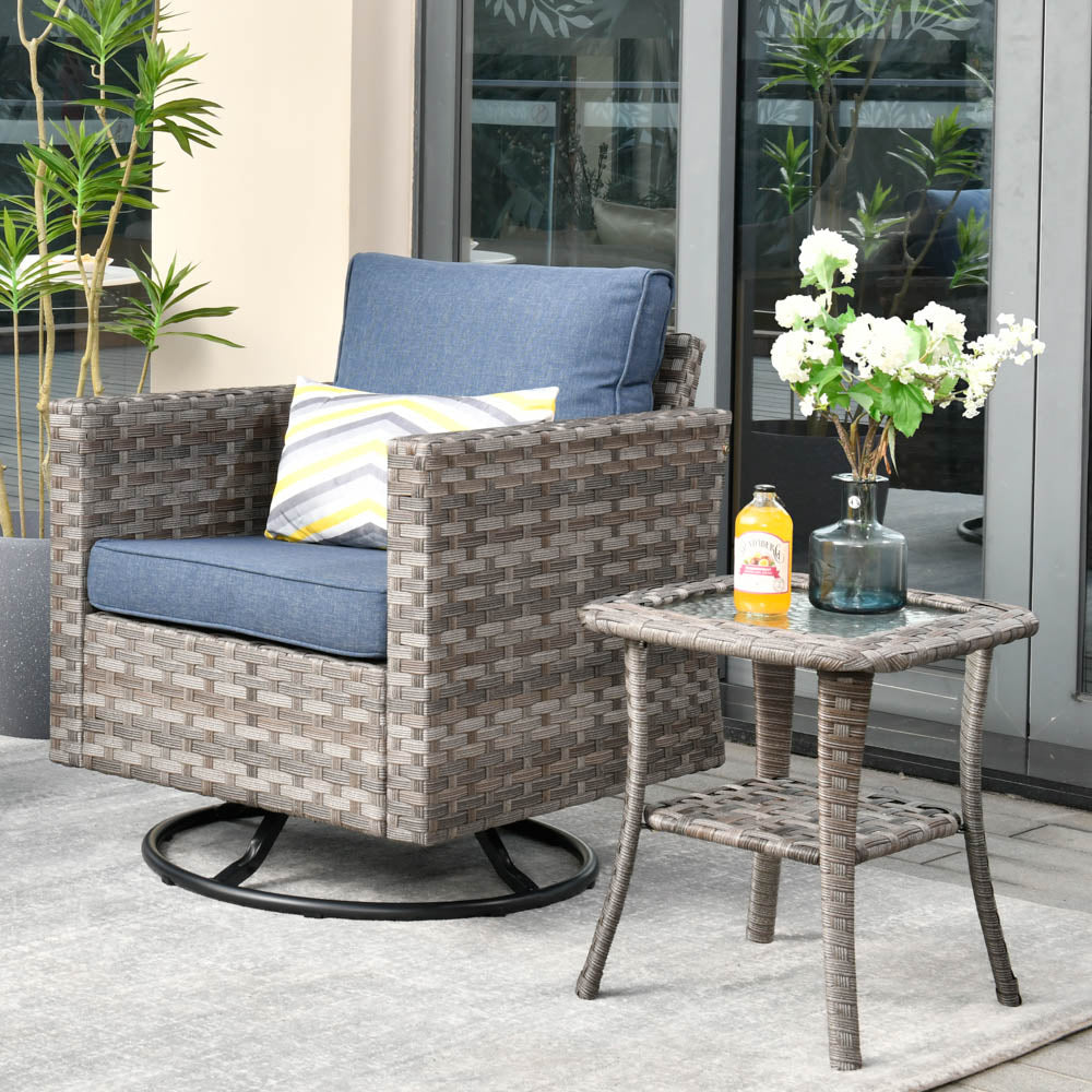OVIOS Rocking Chair Outdoor Table and Chairs matching BBR broad handrails series