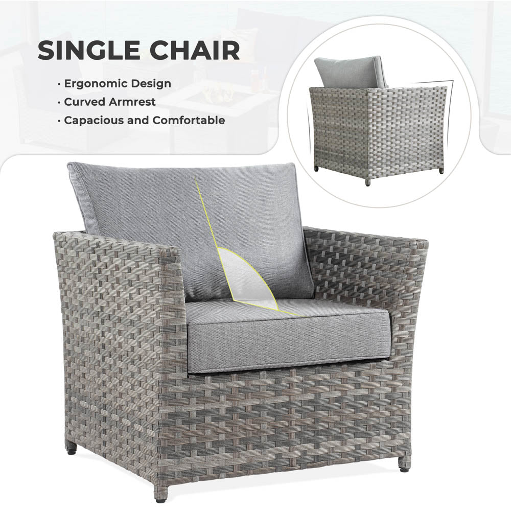 OVIOS New Rimaru Series Patio Furniture Set  9-Piece include Swivel Chairs Set Partially Assembled
