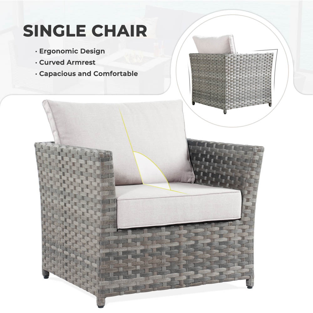 OVIOS New Rimaru Series Patio Furniture Set  9-Piece include Swivel Chairs Set Partially Assembled