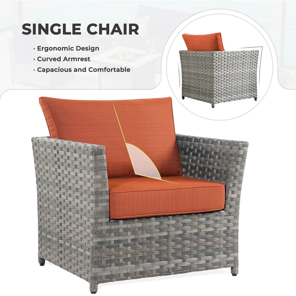 OVIOS New Rimaru Series Patio Furniture Set  9-Piece include Swivel Chairs Set Partially Assembled