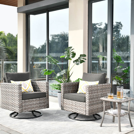OVIOS Rocking Chair Outdoor Table and Chairs matching BBR broad handrails series