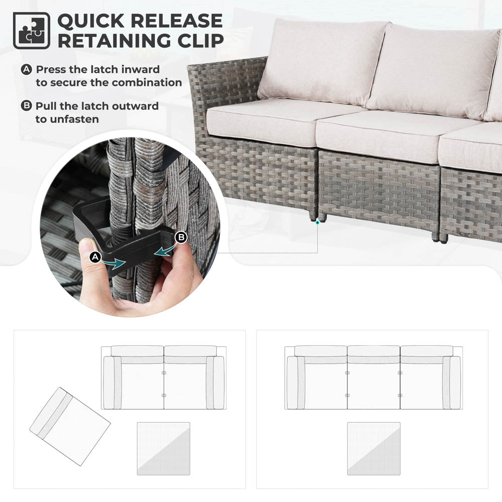 OVIOS New Rimaru Series Patio Furniture Set  9-Piece include Swivel Chairs Set Partially Assembled