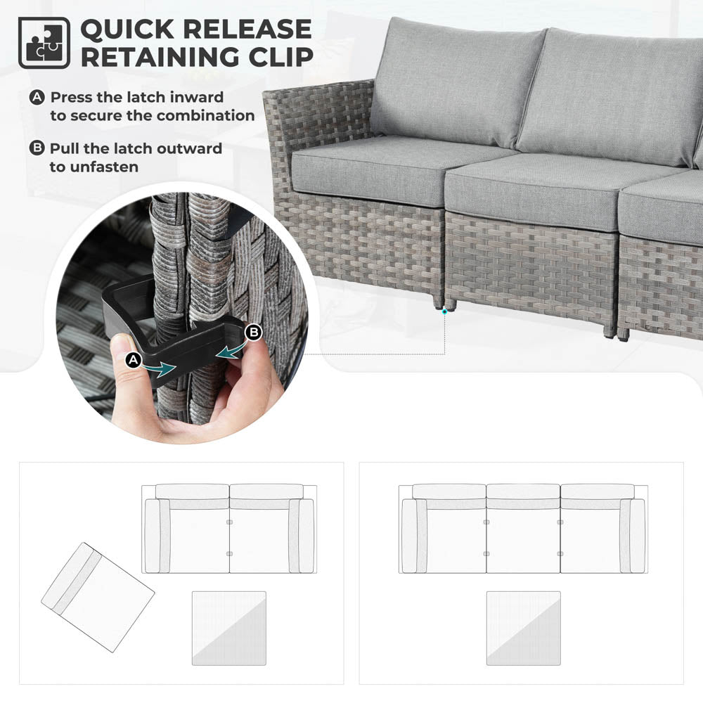 OVIOS New Rimaru Series Patio Furniture Set  9-Piece include Swivel Chairs Set Partially Assembled