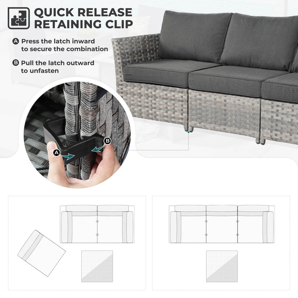 OVIOS New Rimaru Series Patio Furniture Set  9-Piece include Swivel Chairs Set Partially Assembled