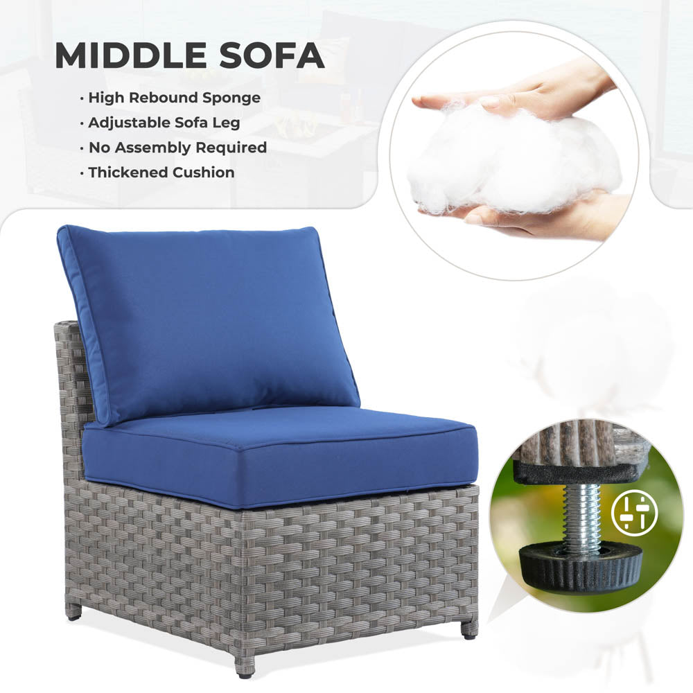 OVIOS New Rimaru Series Patio Furniture Set  9-Piece include Swivel Chairs Set Partially Assembled