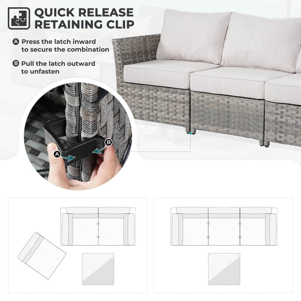 OVIOS New Rimaru Series Patio Furniture Set  9-Piece include Swivel Chairs Set Partially Assembled
