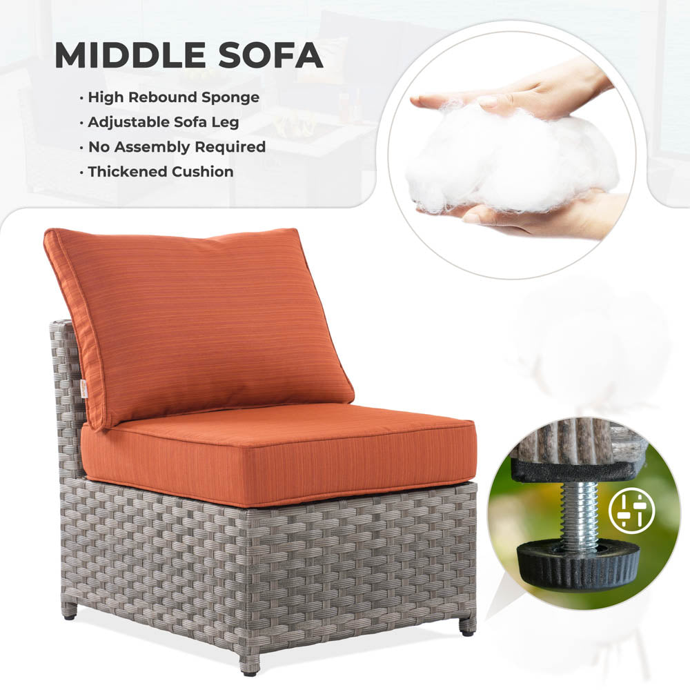 OVIOS New Rimaru Series Patio Furniture Set  9-Piece include Swivel Chairs Set Partially Assembled