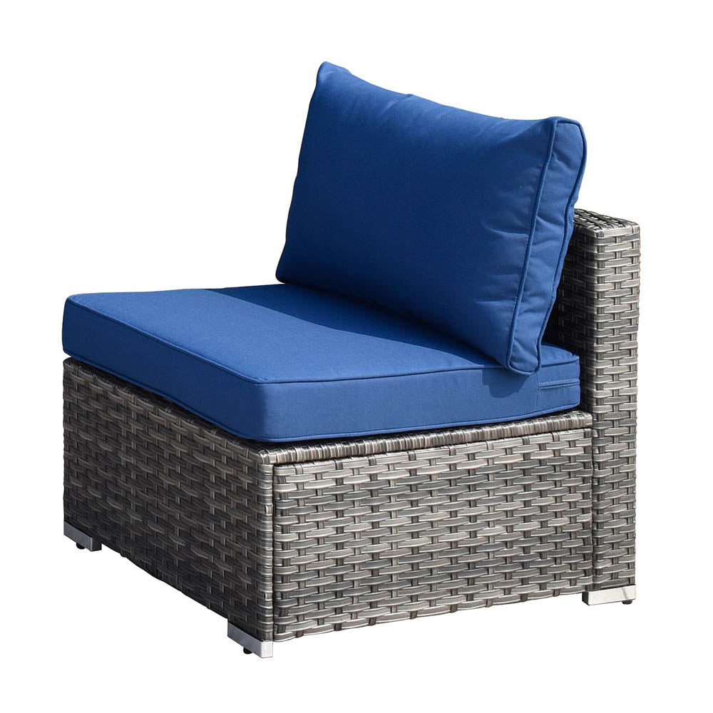 OVIOS Patio Furniture Set 8-Piece with All Weather Rattan Wicker Sofa and 42.12'' Fire Pit