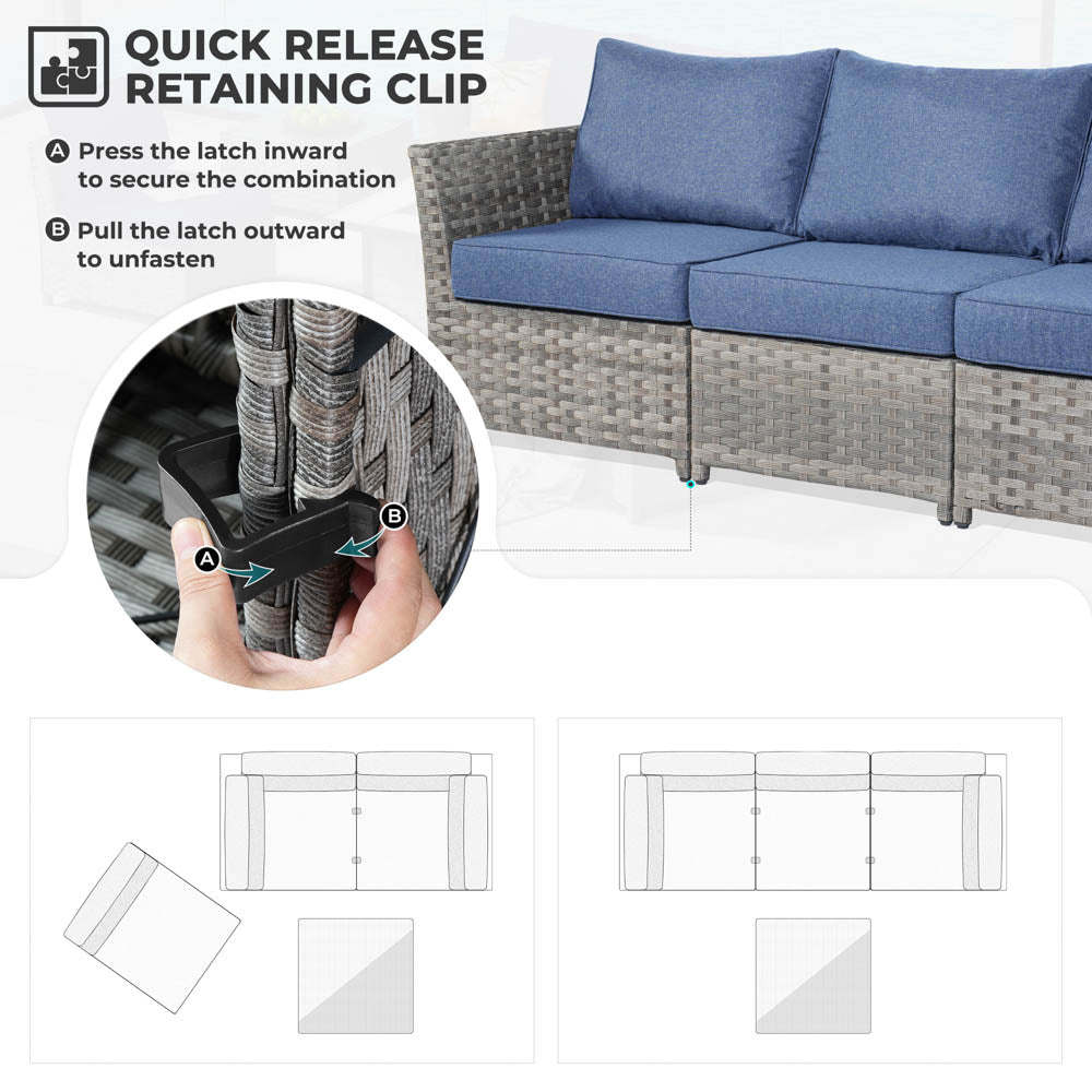 OVIOS New Rimaru Series Patio Furniture Set  9-Piece include Swivel Chairs Set Partially Assembled