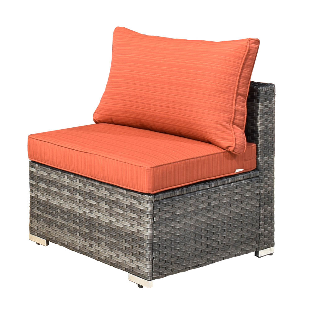 OVIOS Patio Furniture Set 8-Piece with All Weather Rattan Wicker Sofa and 42.12'' Fire Pit