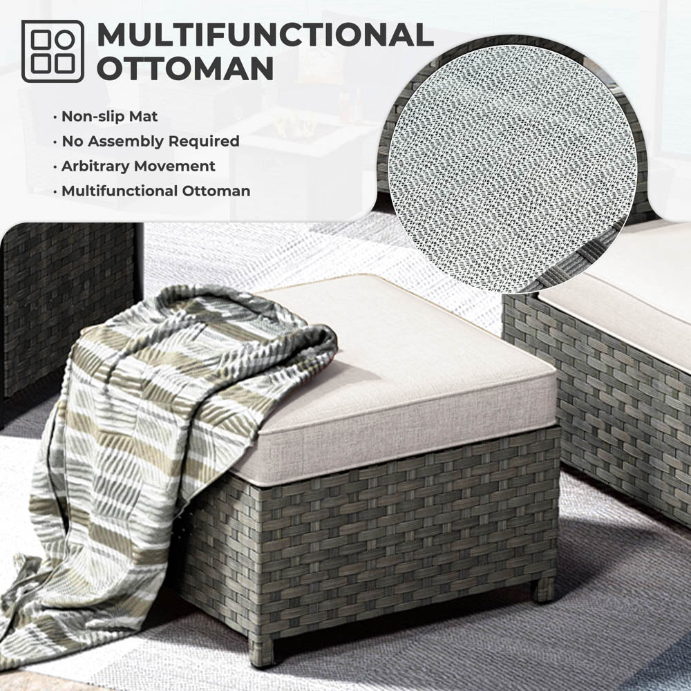 OVIOS New Rimaru Series Patio Furniture Set  9-Piece include Swivel Chairs Set Partially Assembled