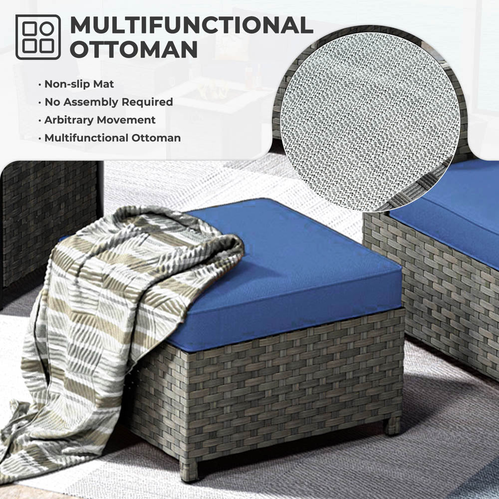 OVIOS New Rimaru Series Patio Furniture Set  9-Piece include Swivel Chairs Set Partially Assembled