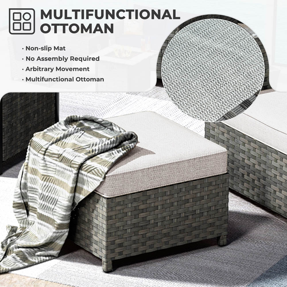 OVIOS New Rimaru Series Patio Furniture Set  9-Piece include Swivel Chairs Set Partially Assembled