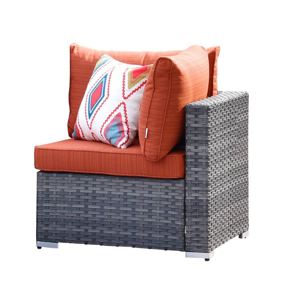OVIOS Patio Furniture Set 8-Piece with All Weather Rattan Wicker Sofa and 42.12'' Fire Pit