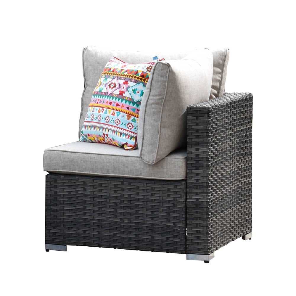 OVIOS Patio Furniture Set 8-Piece with All Weather Rattan Wicker Sofa and 42.12'' Fire Pit