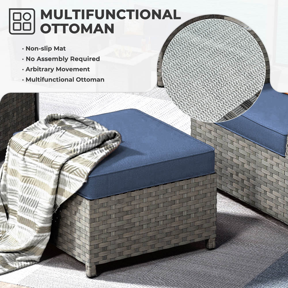 OVIOS New Rimaru Series Patio Furniture Set  9-Piece include Swivel Chairs Set Partially Assembled