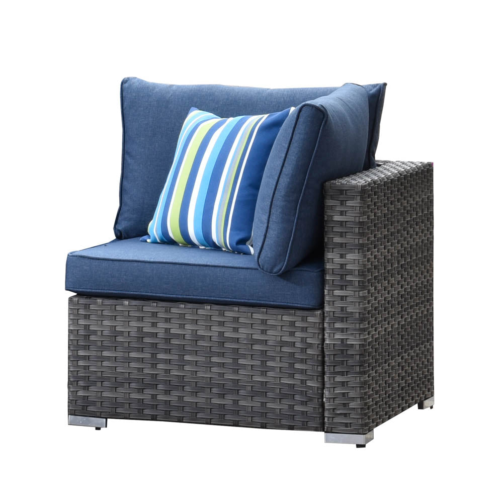 OVIOS Patio Furniture 8-Piece Outdoor Sectional Sofa Set with Wicker Rocking Swivel Chairs and 30'' Fire Pit