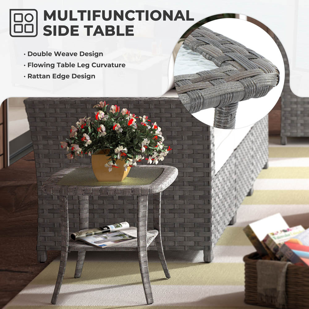 OVIOS New Rimaru Series Patio Furniture Set  9-Piece include Swivel Chairs Set Partially Assembled