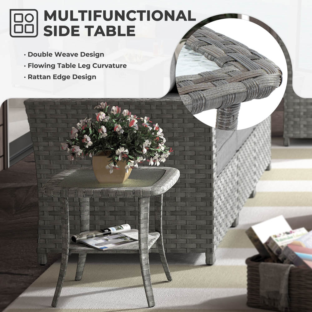 OVIOS New Rimaru Series Patio Furniture Set  9-Piece include Swivel Chairs Set Partially Assembled