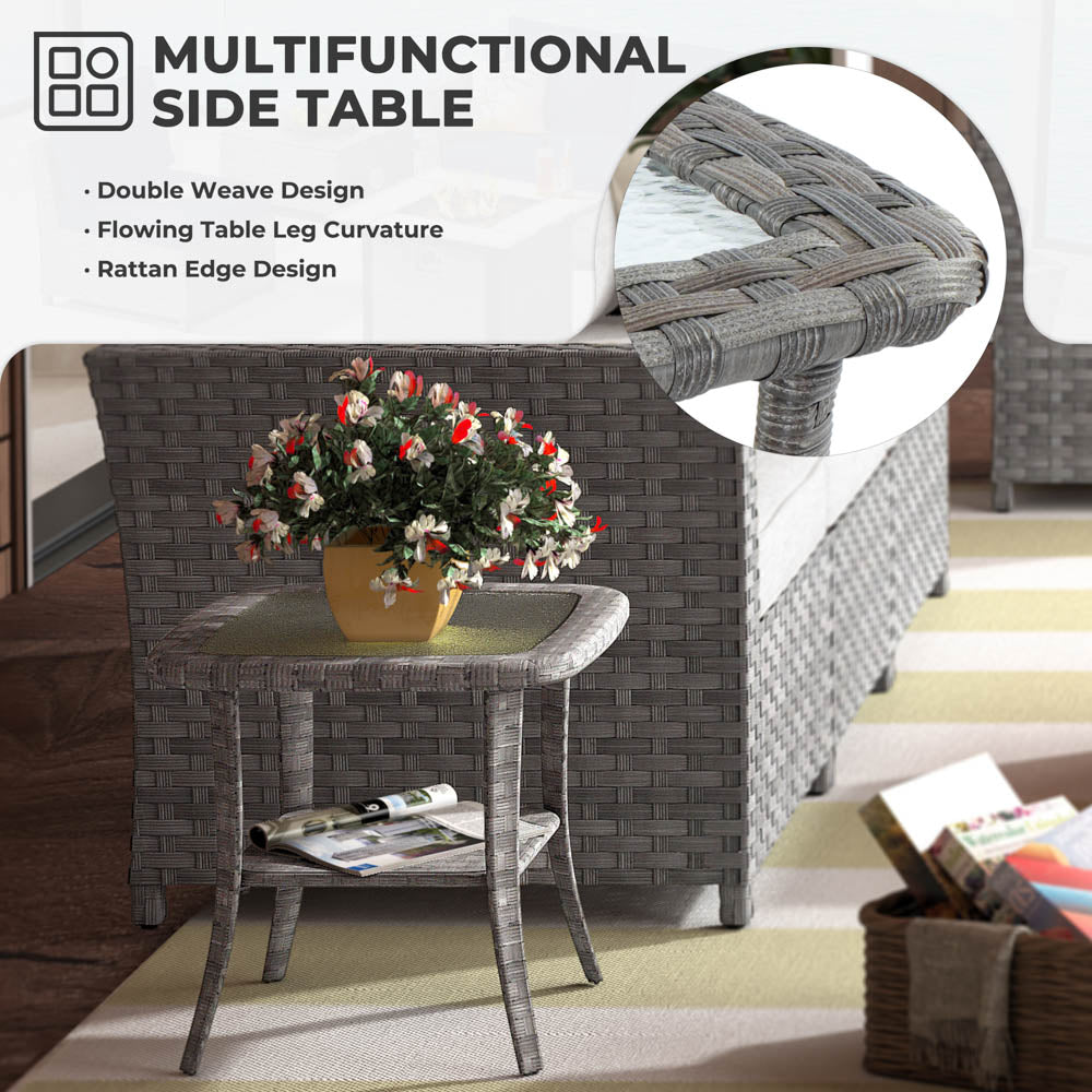 OVIOS New Rimaru Series Patio Furniture Set  9-Piece include Swivel Chairs Set Partially Assembled