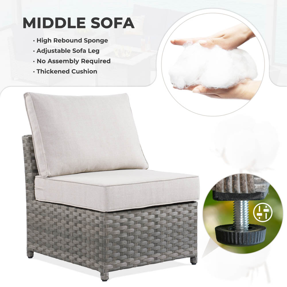 OVIOS New Rimaru Series Patio Furniture Set  7-Piece include Swivel Chairs Set Partially Assembled