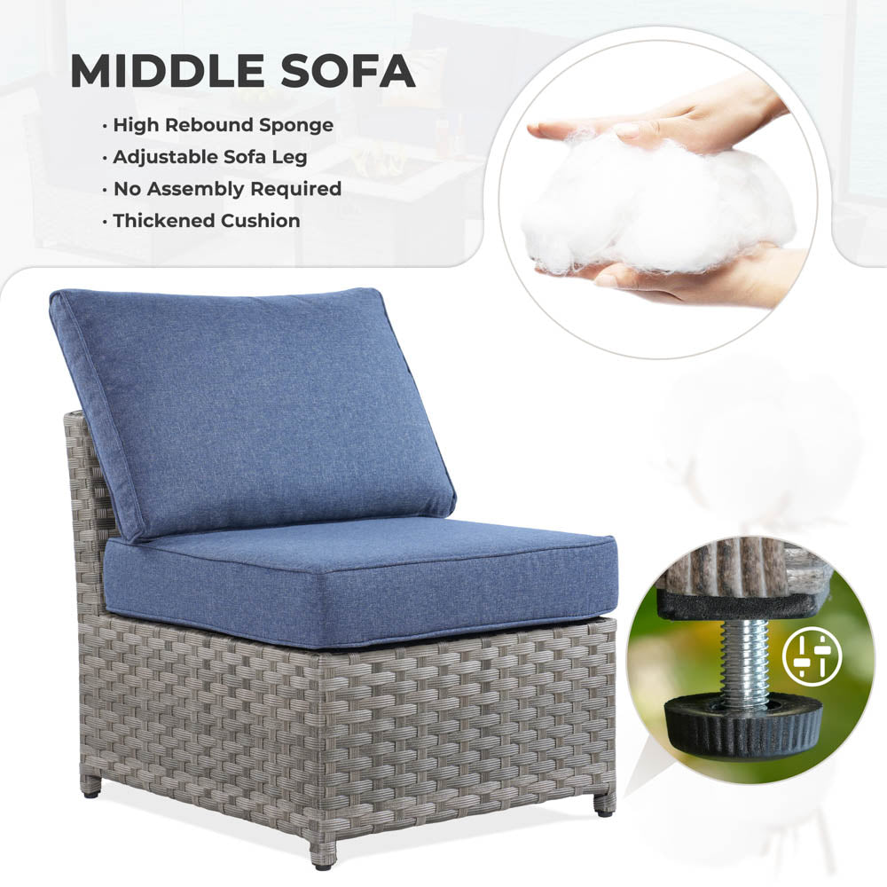 OVIOS New Rimaru Series Patio Furniture Set  7-Piece include Swivel Chairs Set Partially Assembled