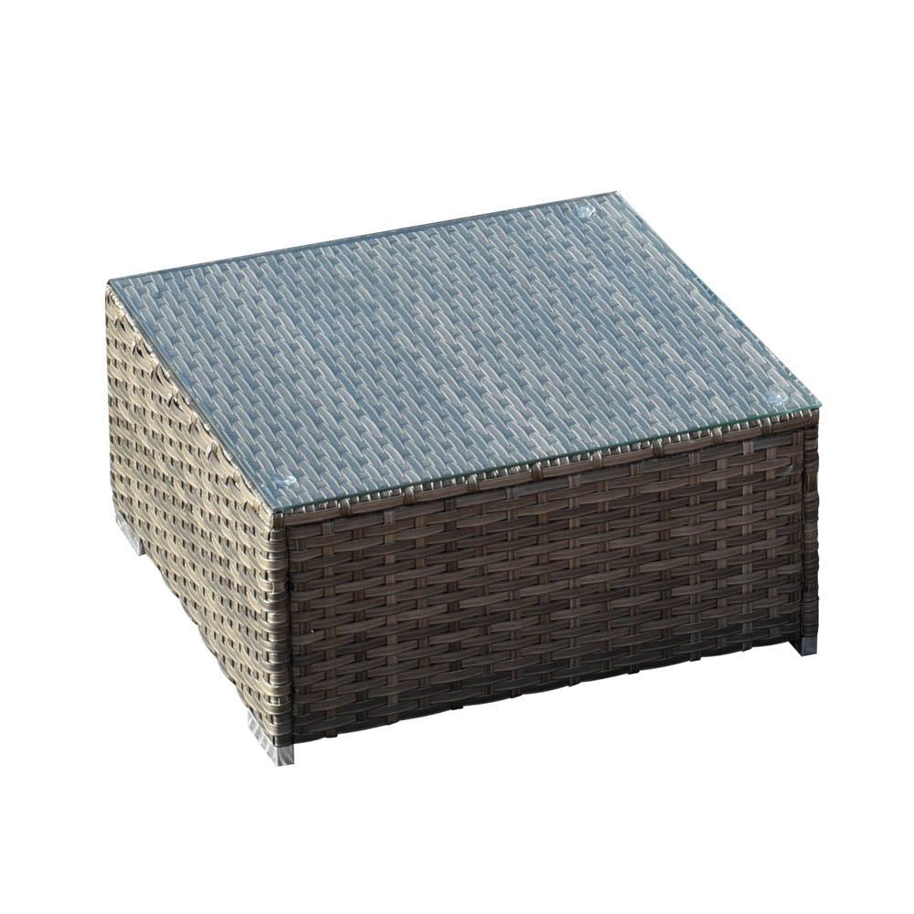 OVIOS Patio Furniture Set 8-Piece with All Weather Rattan Wicker Sofa and 42.12'' Fire Pit