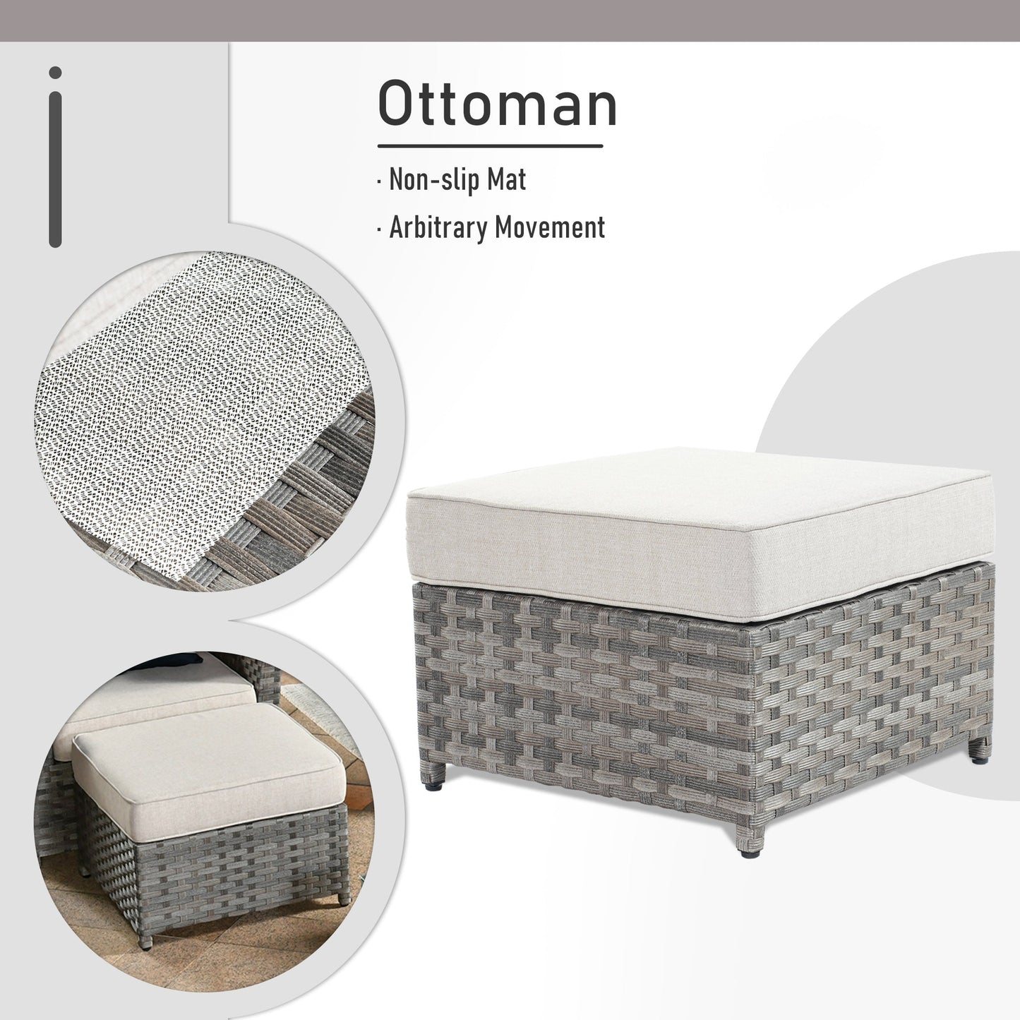 OVIOS Patio Furniture Set 10-Piece include 42"Fire Pit Table,New Rimaru Series