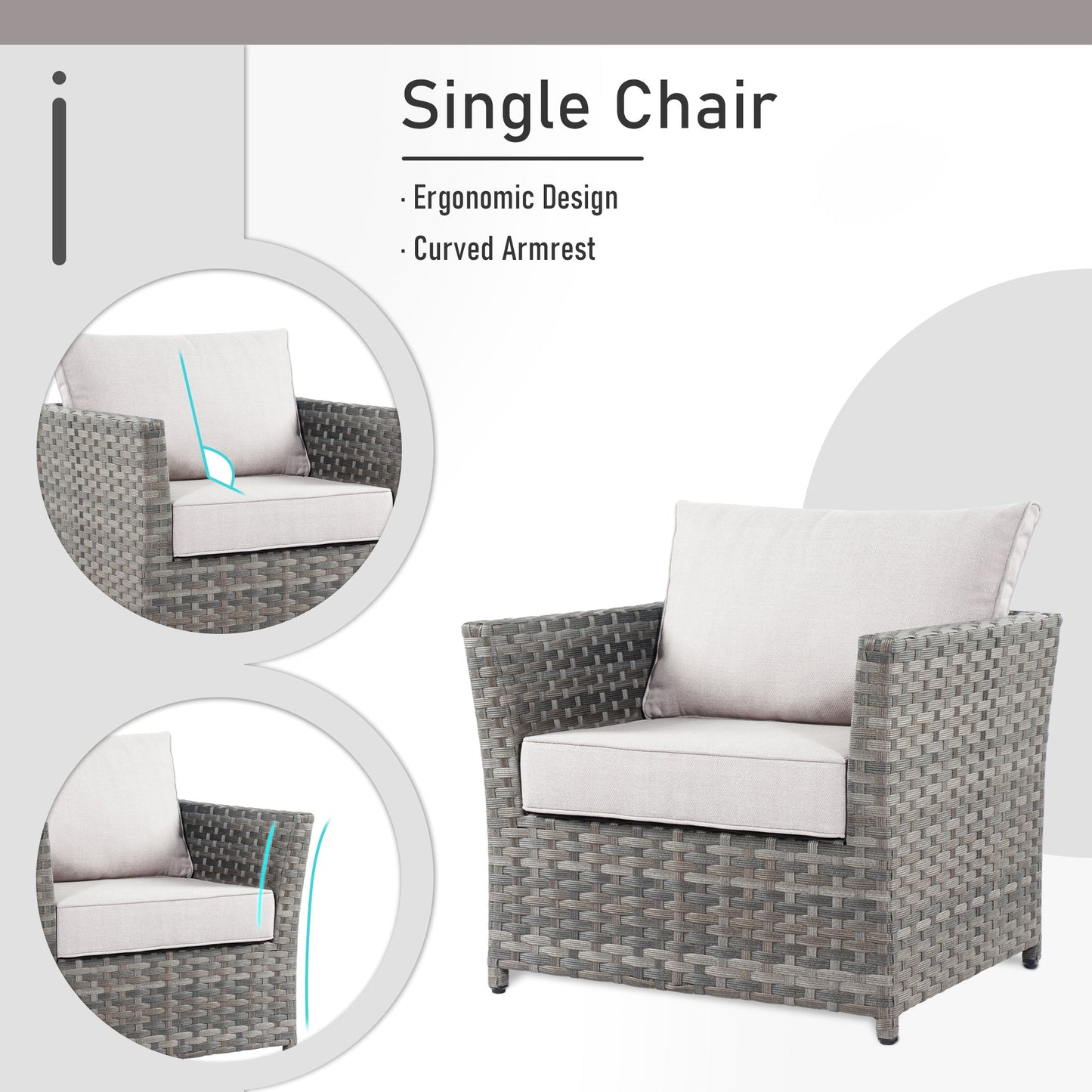 OVIOS Patio Furniture Set 10-Piece include 42"Rectangle Fire Pit Table&Swivel Chairs, Partially Assembled,BRS Series