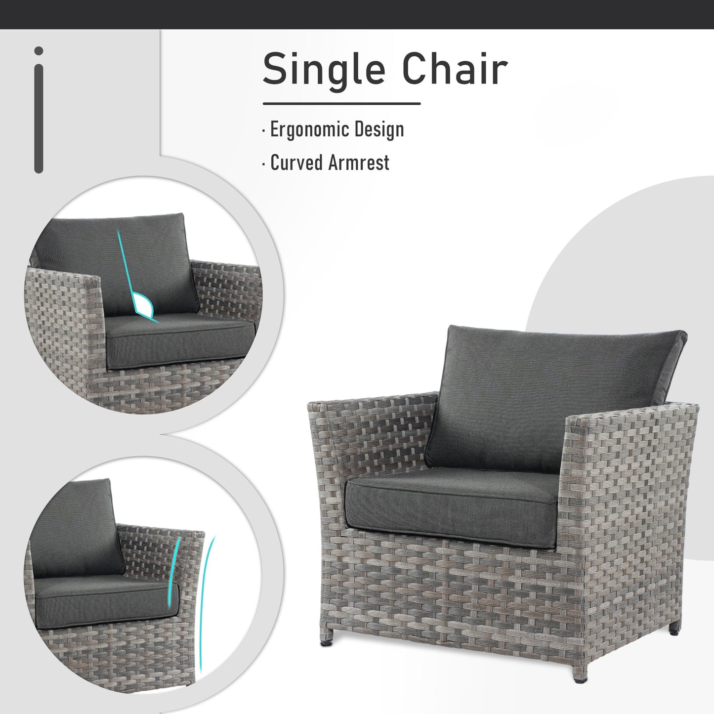 OVIOS Patio Furniture Set 10-Piece include 42"Rectangle Fire Pit Table&Swivel Chairs, Partially Assembled,BRS Series