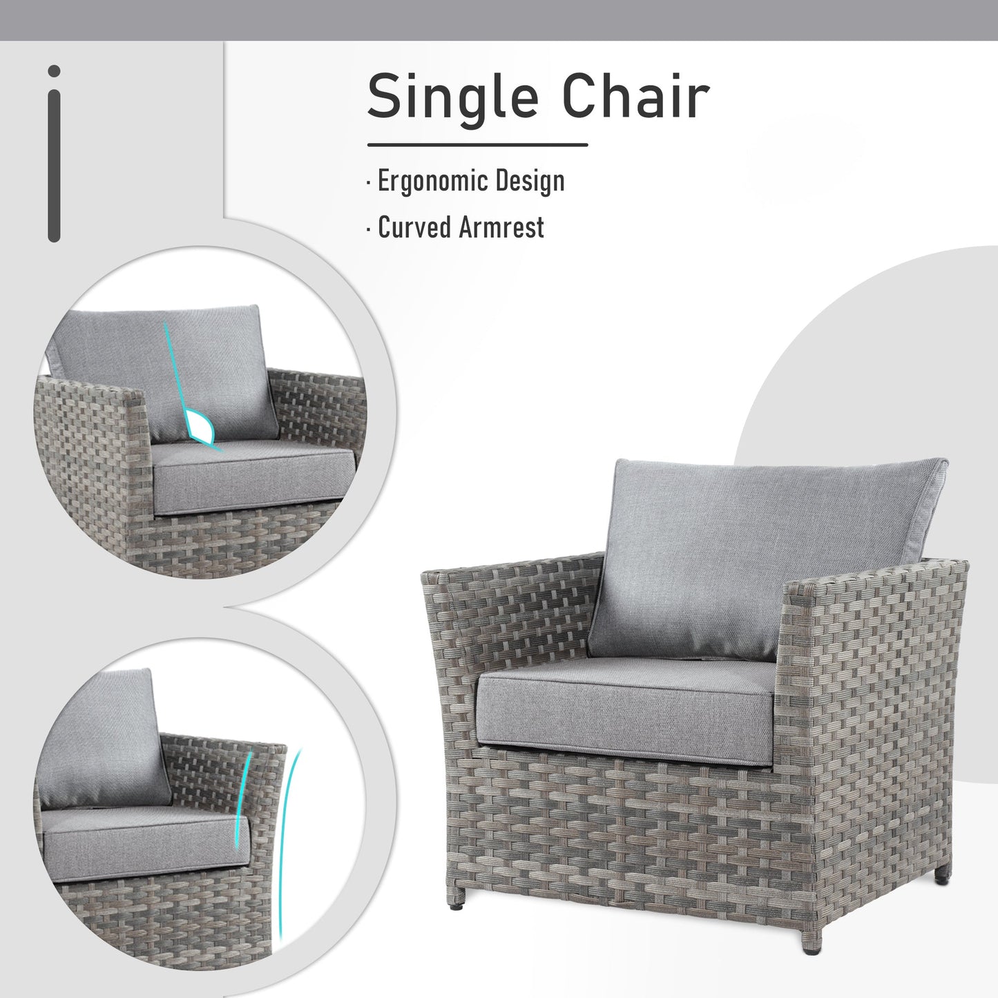 OVIOS Patio Furniture Set 10-Piece include 42"Rectangle Fire Pit Table&Swivel Chairs, Partially Assembled,BRS Series
