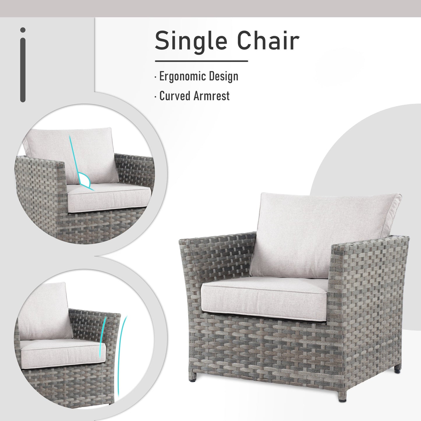 OVIOS Patio Furniture Set 10-Piece include 42"Rectangle Fire Pit Table&Swivel Chairs, Partially Assembled,BRS Series