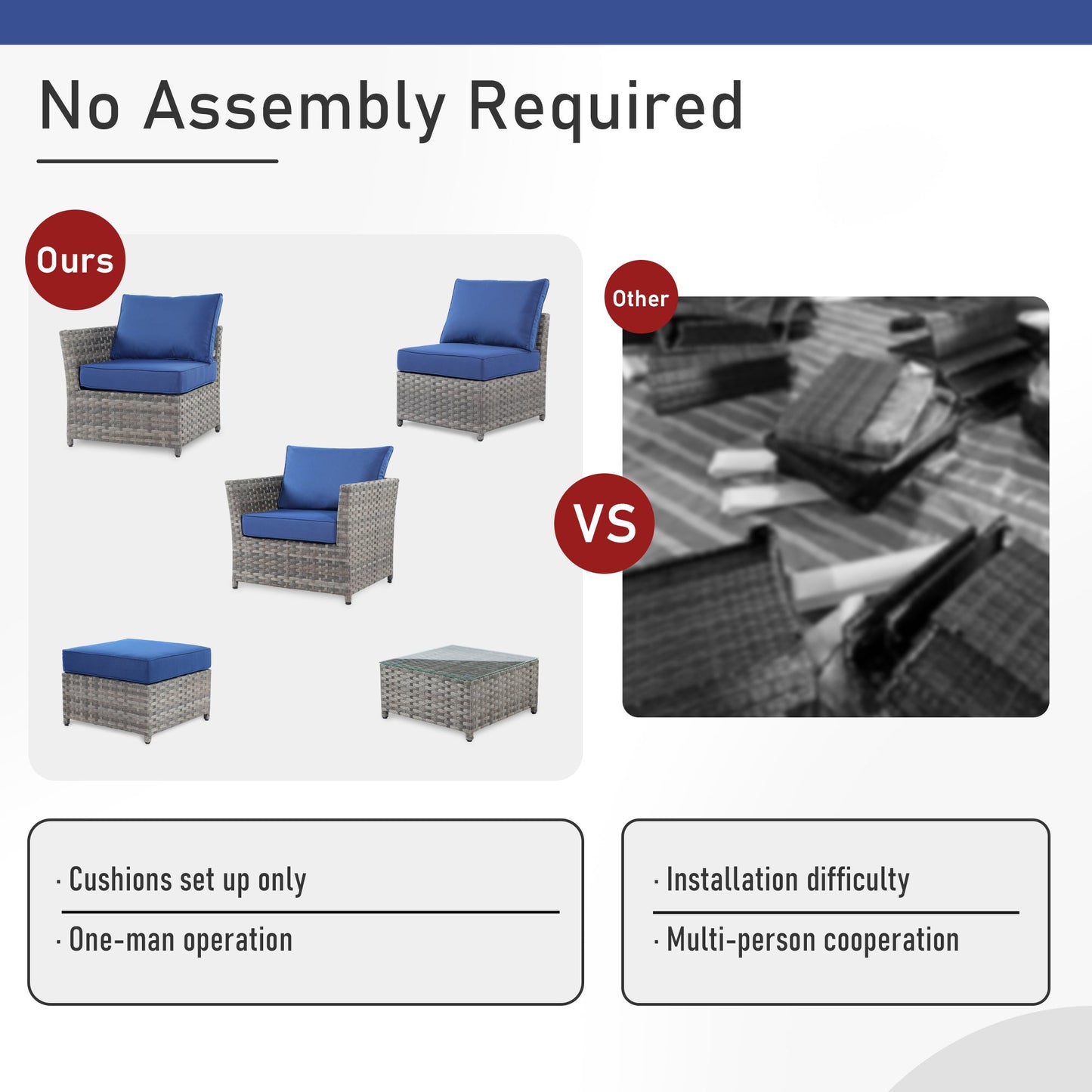 OVIOS Patio Furniture Set 10-Piece include 42"Rectangle Fire Pit Table&Swivel Chairs, Partially Assembled,BRS Series